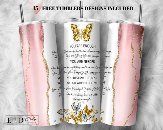 20oz Skinny Tumbler Wrap Sublimation Design Believe in yourself, Affir –  Emily WebDesigner