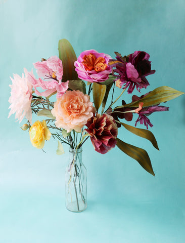 Colorful paper flower bouquet