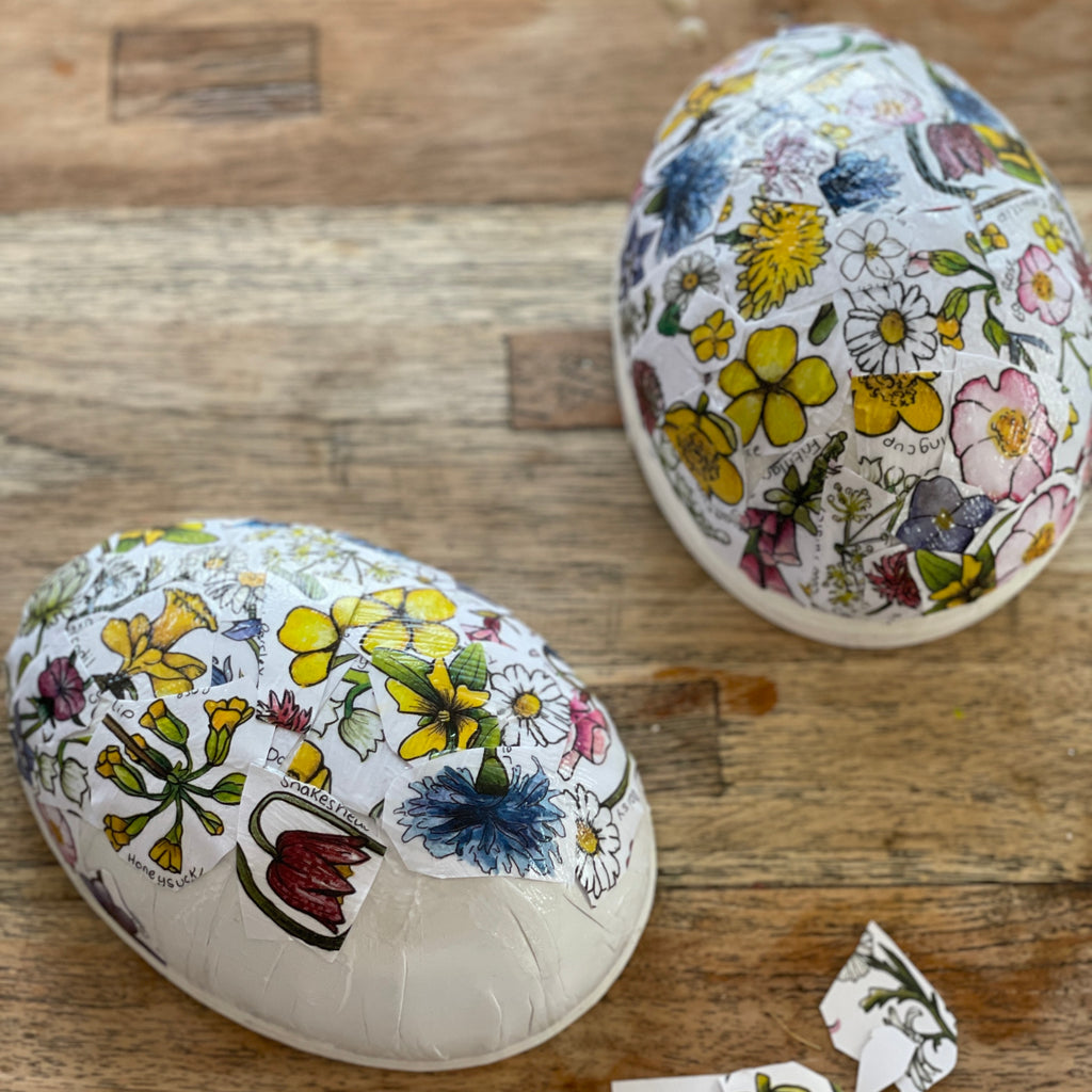 Decoupage egg decorating Easter Craft | Conscious Craft