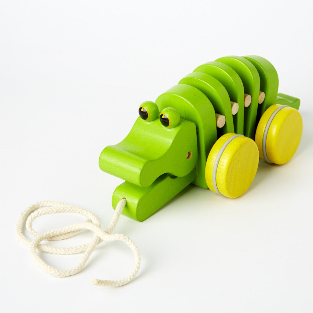 wooden alligator pull toy