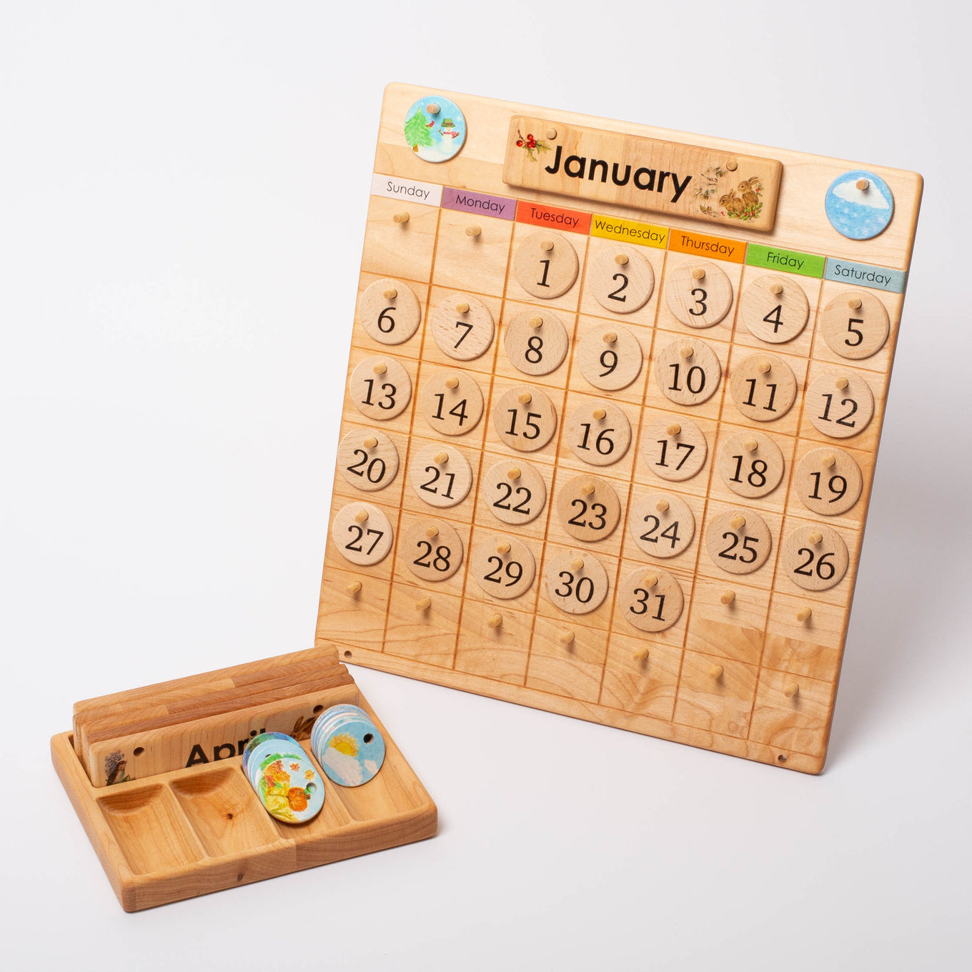 childrens wooden calendar