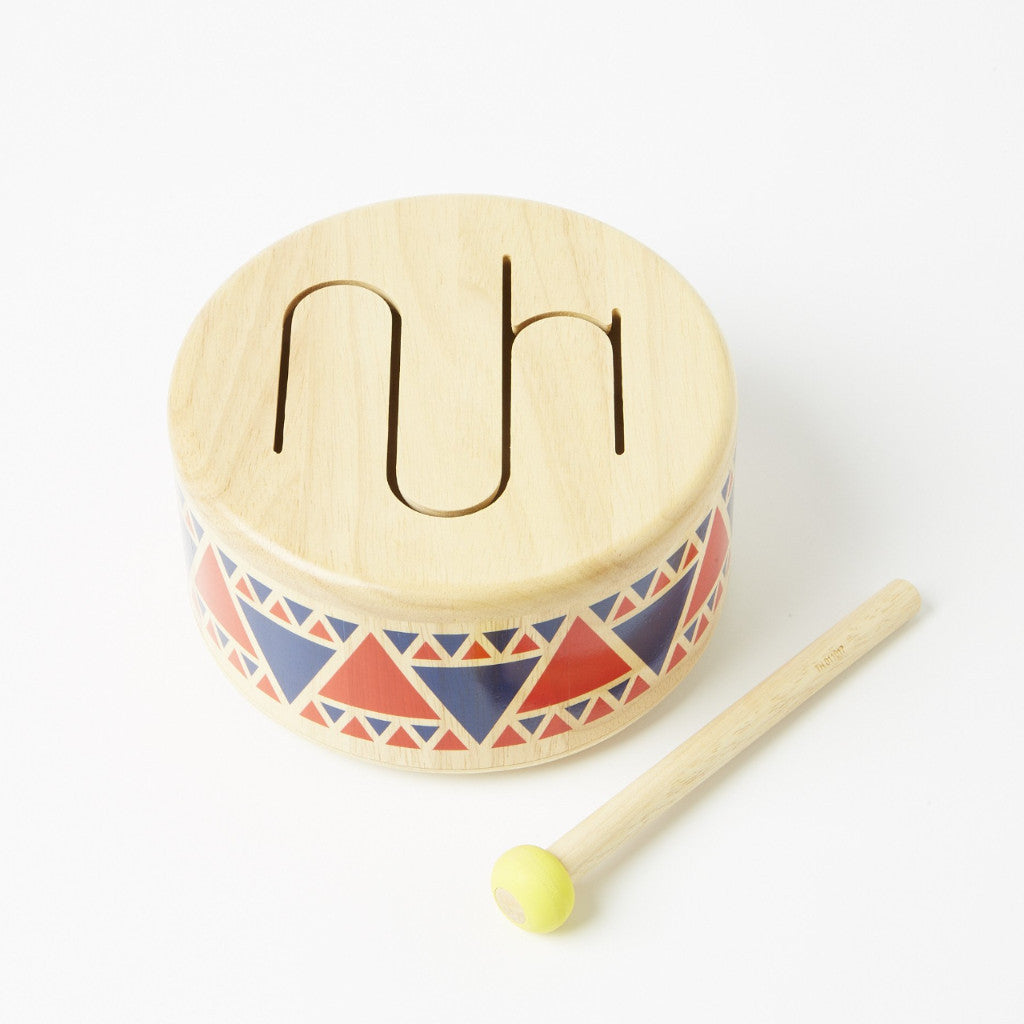 plan toy solid wood drum