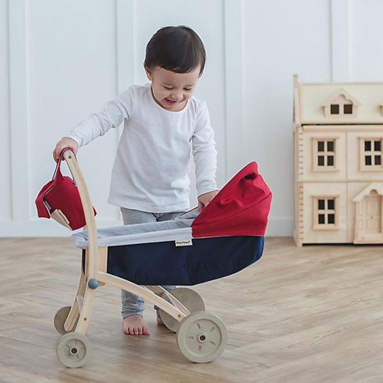 wooden doll stroller