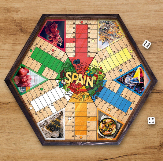 Parcheesi Board for 6 players - Dominican Republic Board. Hand Made wi