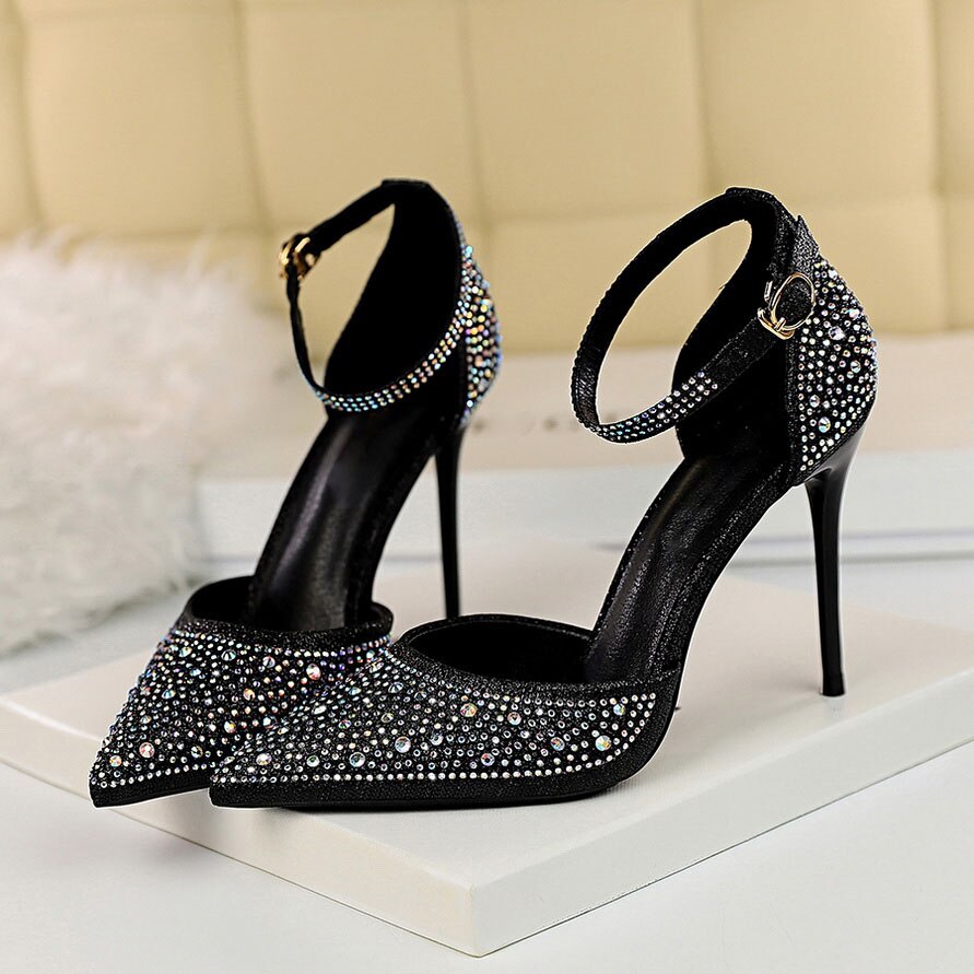 Luxury Designer Black Glitter Stiletto Red Strappy Heelss With High  Platform And Open Toe Perfect For Weddings And Parties 15cm Red Strappy  Heels Height Available In Sizes 35 43 With Box From