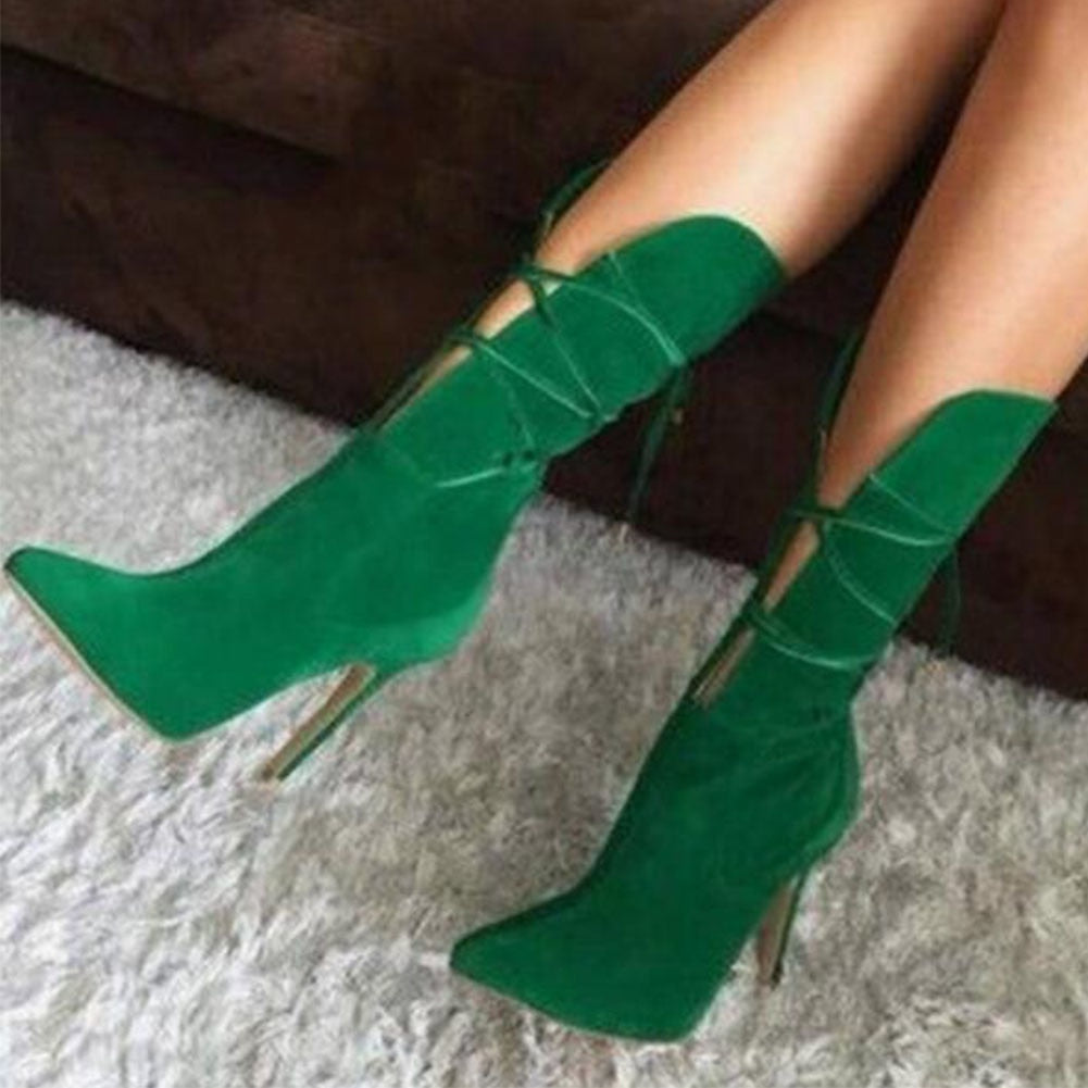 Pointed Stiletto Booties Female White High Heels Martin Boots Wild Autumn Boots  Women | High heel boots ankle, Ankle boots fashion, Black boots women