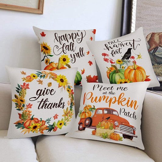 Autumn Harvest - Decorative Pillow Cover - 18x18 inches – Cotton and Crate