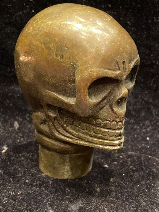 Billede af Bronze skull cane grip âmemento morÃ­â