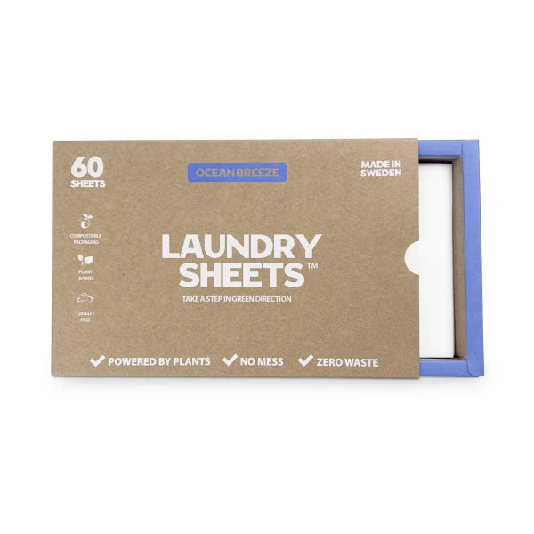 Laundry Sheets  -  vaskemiddel i ark  -  Ocean Breeze 60 stk.