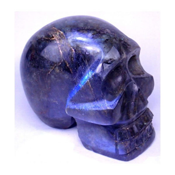 Se Beautiful polished labradorite skull hos Altideals