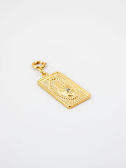 Golden tarot card charm