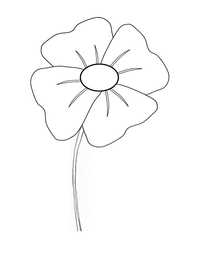 Poppy Coloring Activity for Elderly Adults with Dementia or Alzheimer's