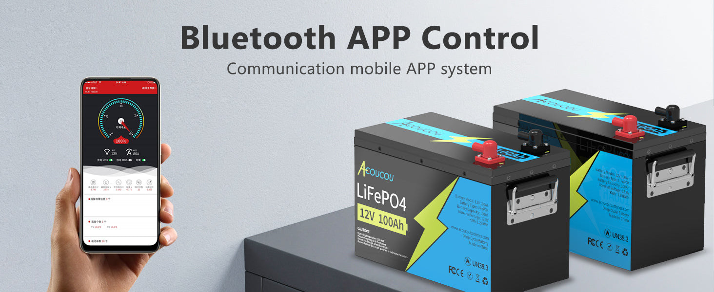 Acoucou LiFePO4 batteries with Bluetooth