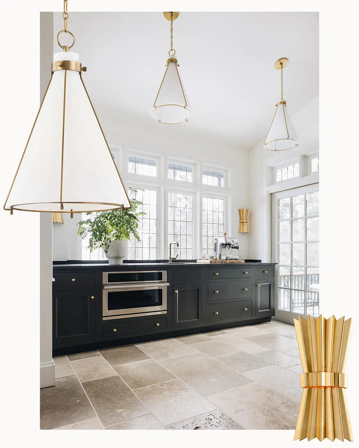 Modern Classic Kitchen Lighting - Moxy Wall Light & Eldridge Pendant Light