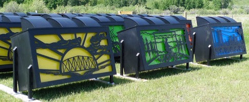 20 public art garbage bins by Michael Perks