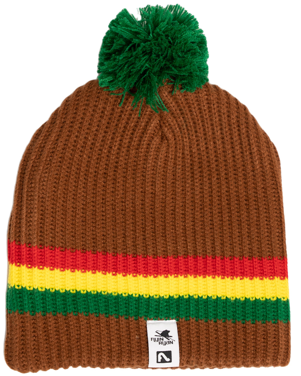 Flyin Ryan Pom Beanie - Rasta Brown