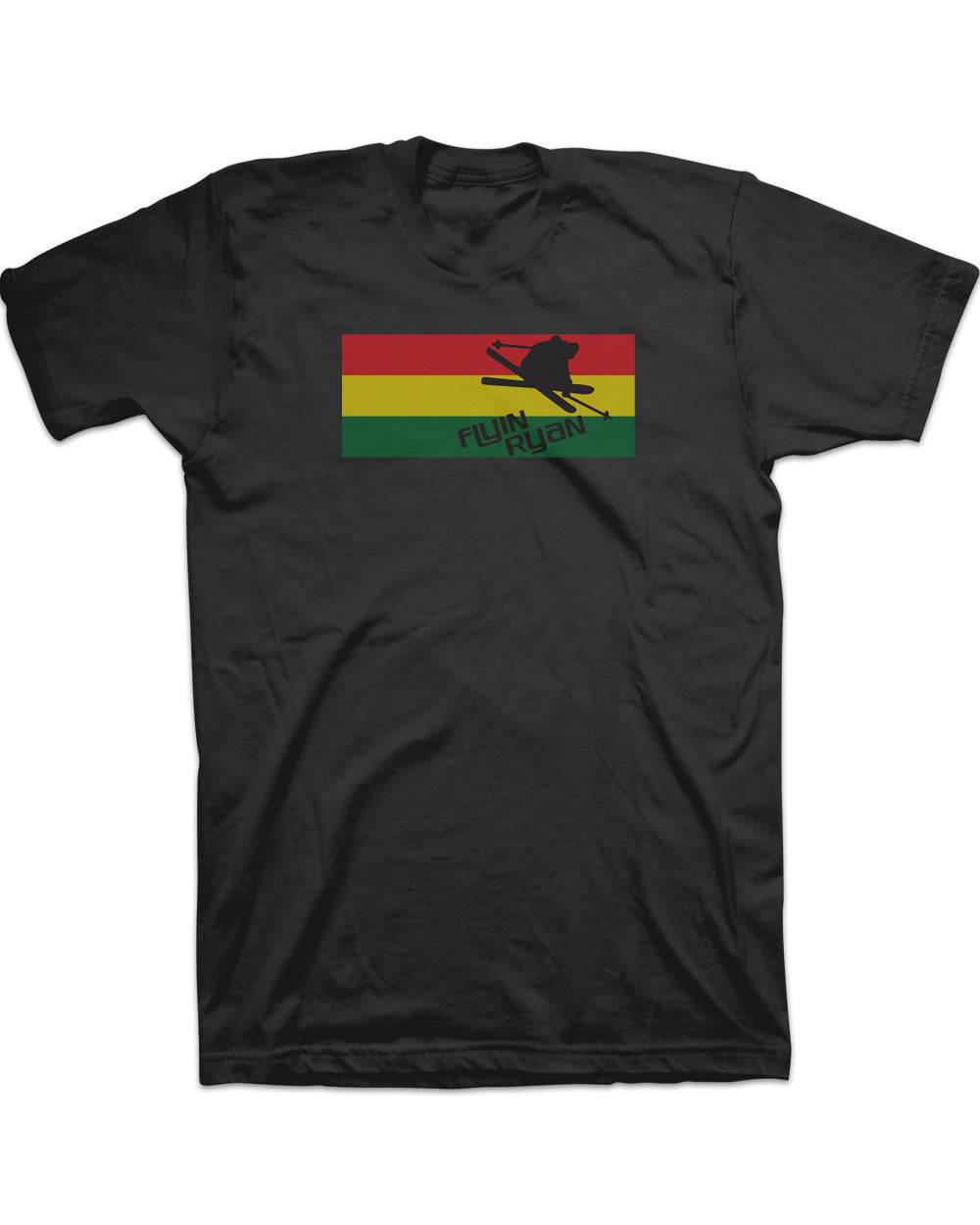 Flyin Ryan Rasta Flag Tee  - Black