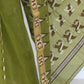 Menhdi Green Handwoven Bengali Tant Cotton Saree (Without Blouse) 14061