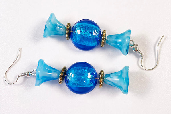 Blue Christmas Candy Earrings