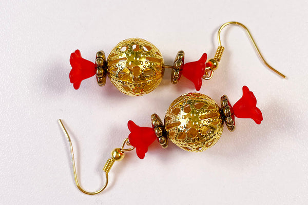 Gold Christmas Candy Earrings