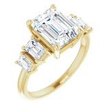 Emerald Cut Yellow Gold Diamond Engagement Ring