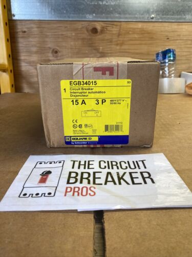 BRAND NEW FACTORY SEALED SQUARE D EGB34015 15 AMP 3 POLE EGB 1YR WRNTY