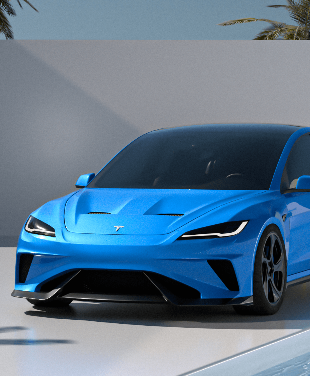 Robot Craftsman Hacker Narrow Body Front Bumper & Lip for Tesla Model 3 Highland / Performance Carbon Fiber/FRP