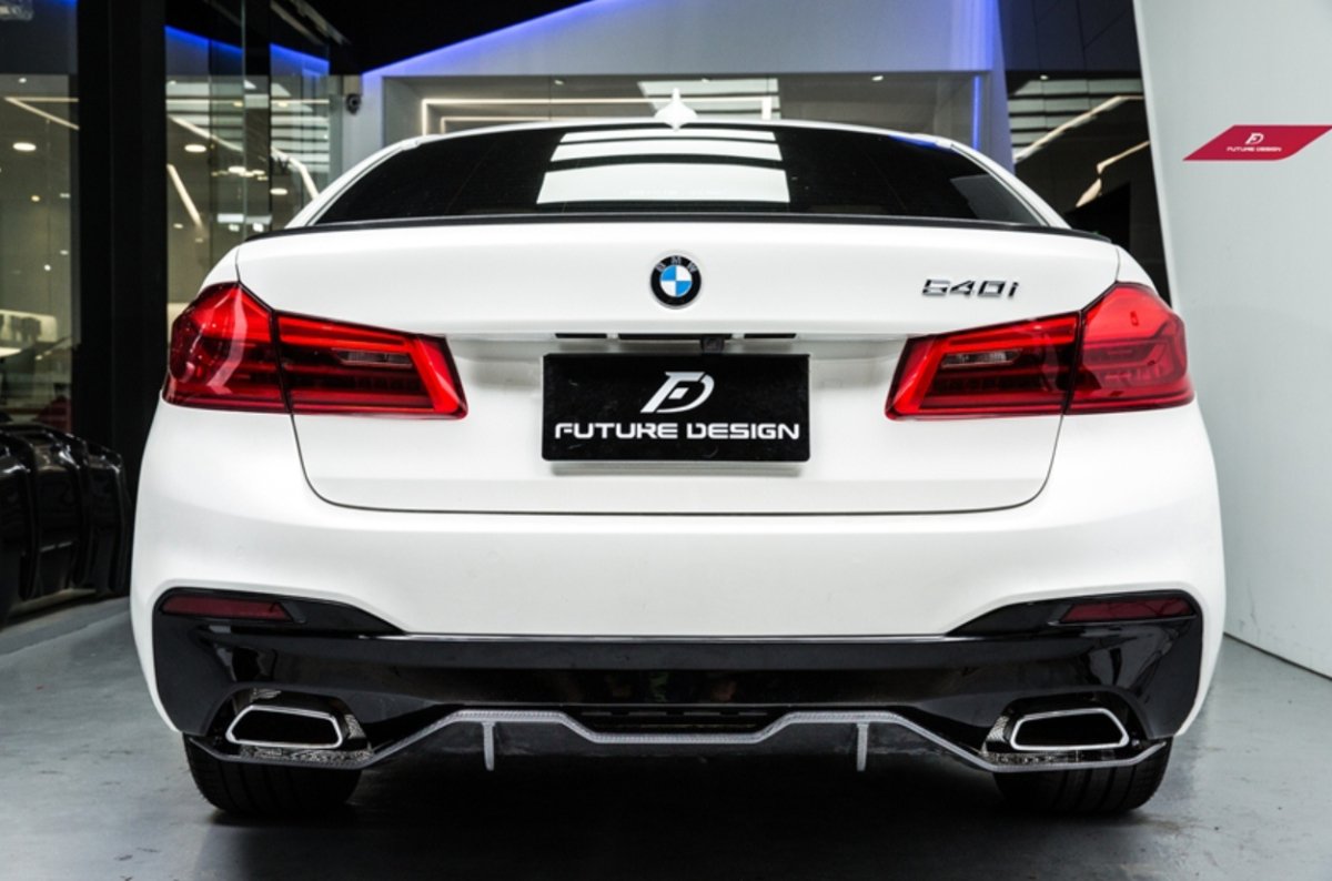 Future Design Carbon Carbon Fiber Rear Diffuser M Performance Style For BMW 5 Series G30 530i 540i 2017-ON