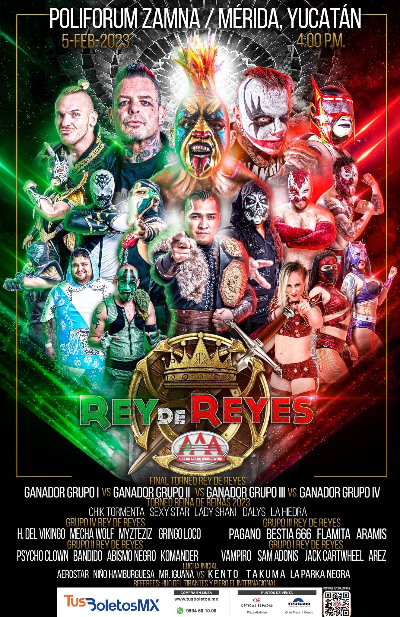 CARTEL COMPLETO Rey de Reyes, Evento Magno de Lucha Libre AAA Worldwi