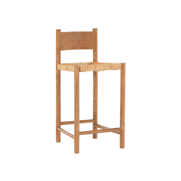 Elias Woven Counter Stool, Natural/Sun-dried Mango