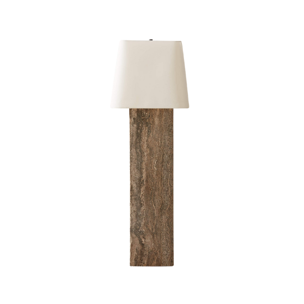 CB2 Forms Grey Travertine Floor Lamp