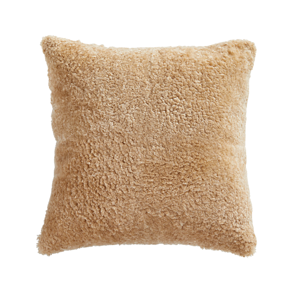 CB2 18″ Shorn Sheepskin Camel Pillow