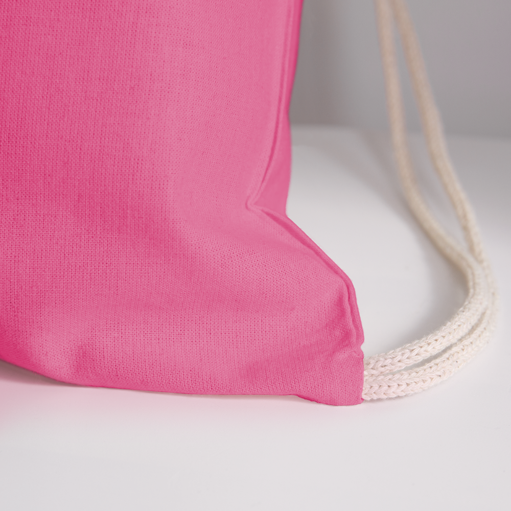 Coolidge Middle School Cotton Drawstring Bag - Customizable - pink