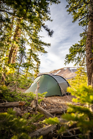 Hilleberg Tent with Proper Site Selection on a Mountain