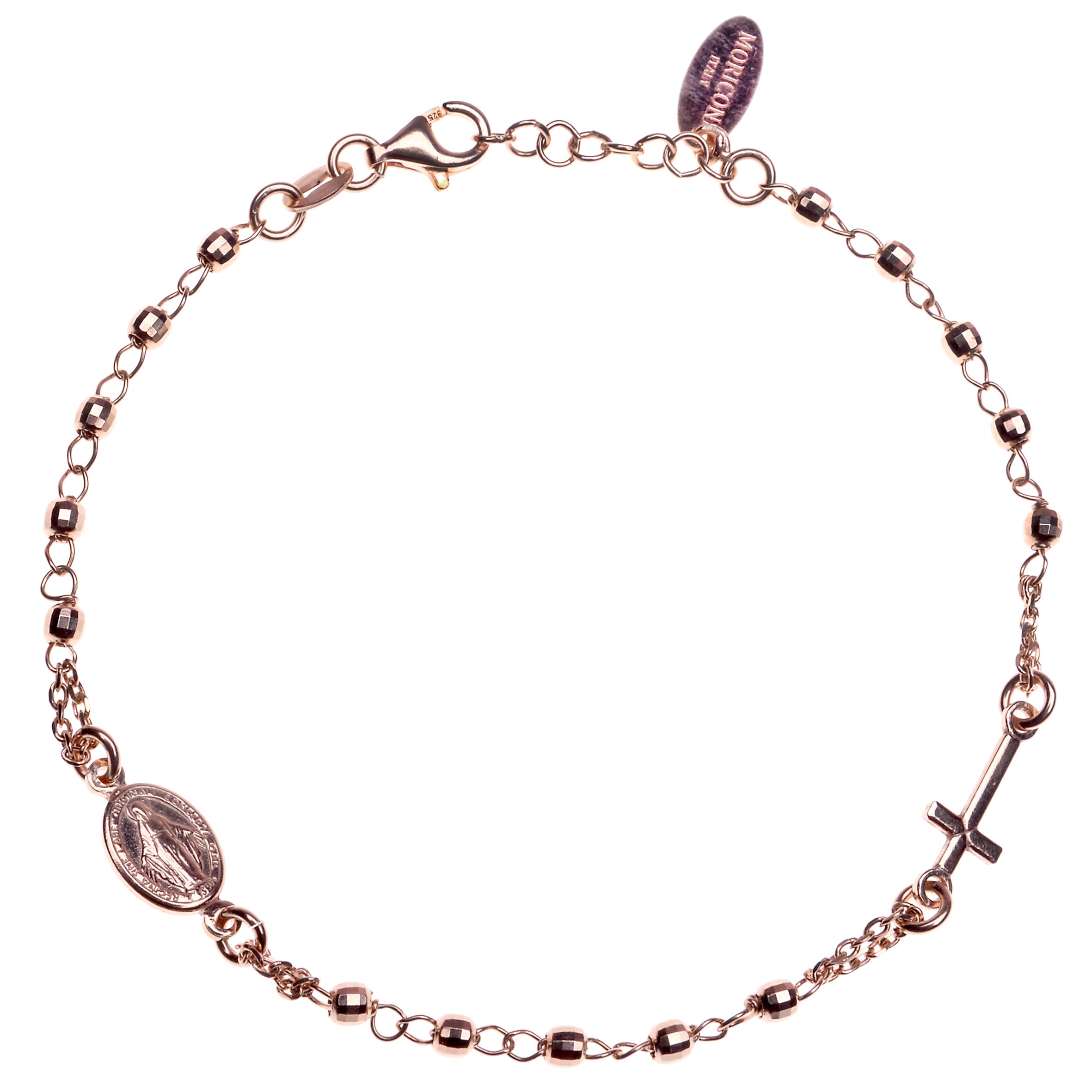 rosary bracelet rose gold