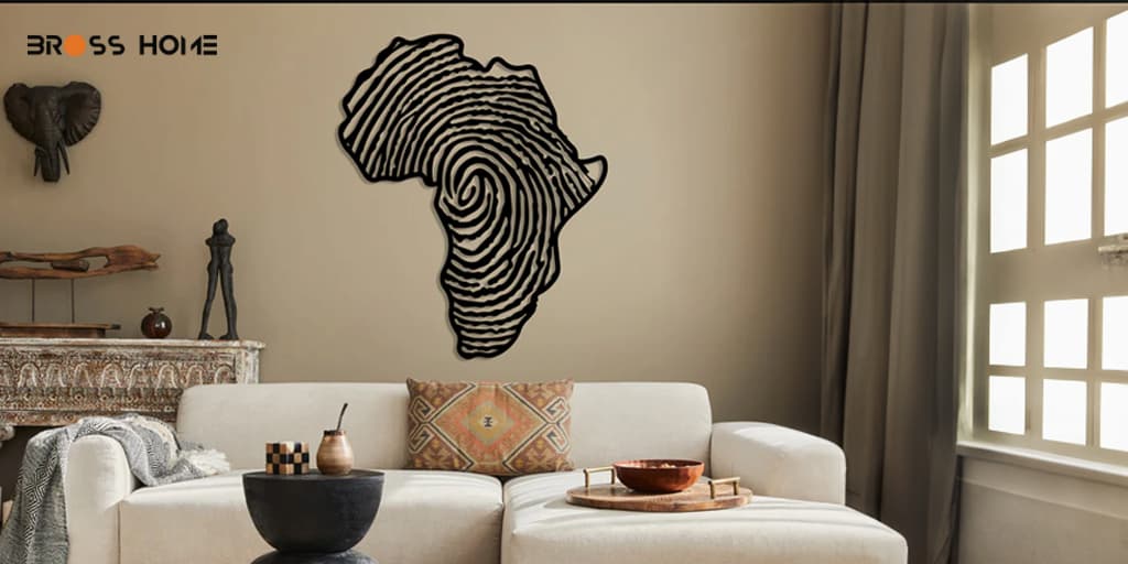 Africa Map Metal Wall Art