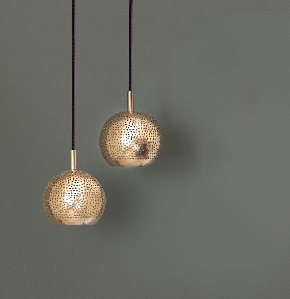 copper and grey light fitting