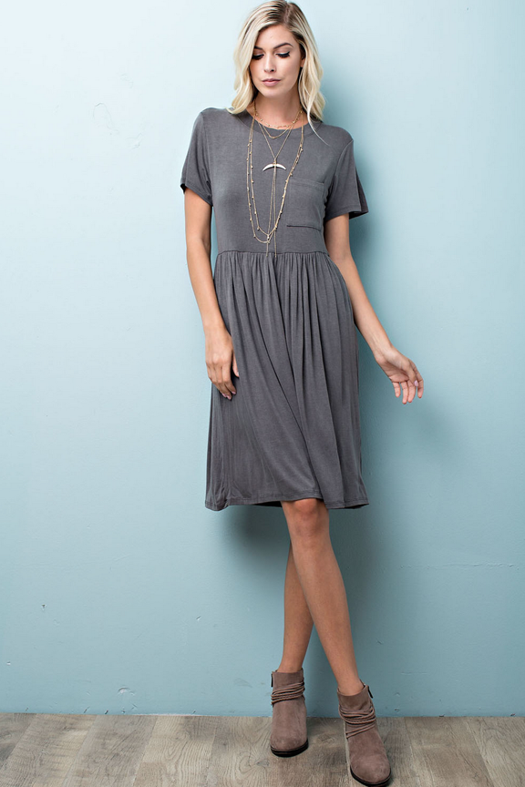 jersey knit dress with pockets