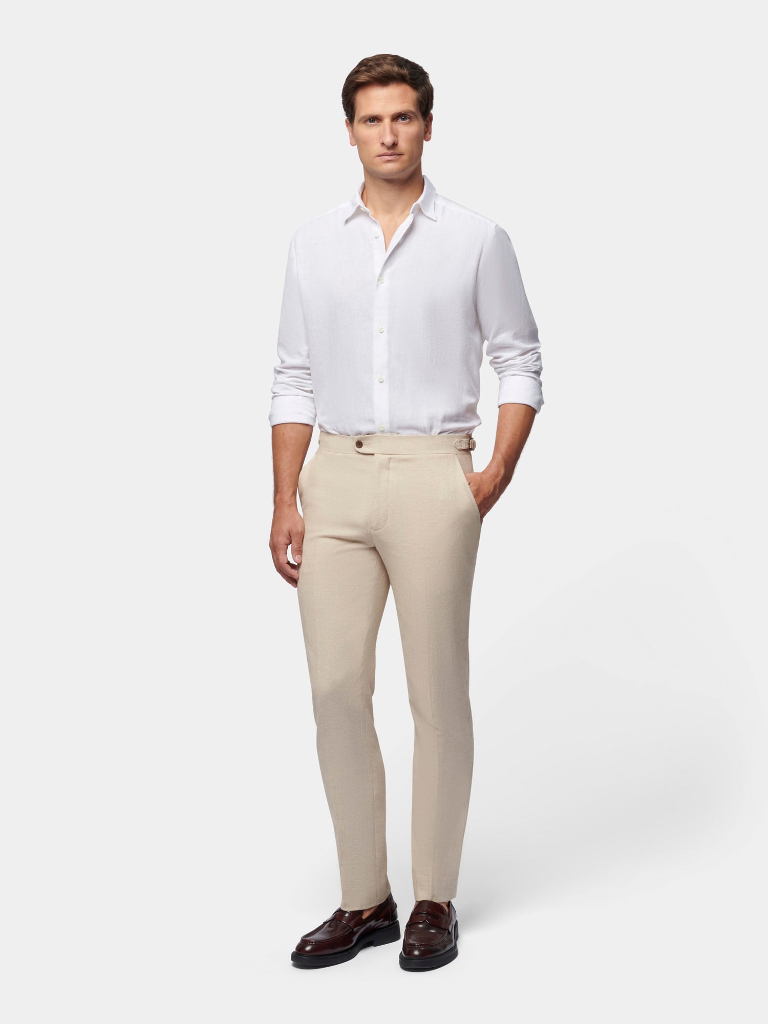 Peckham Rye Linen Blend Trousers in Egret