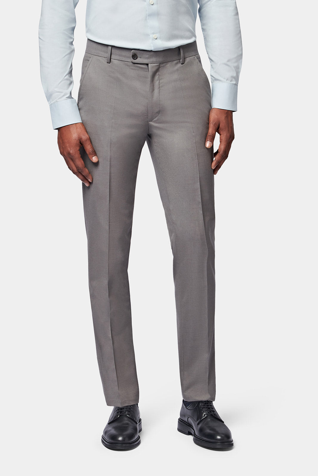 Classic Plain Front Trouser in Charcoal Grey