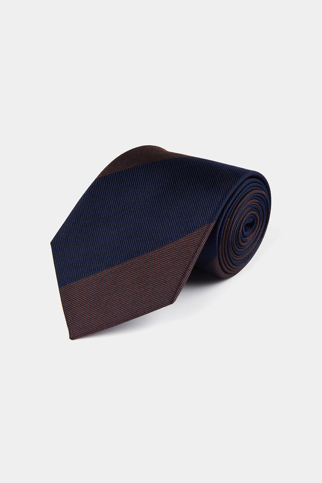 Silk Striped Tie in Navy Blue