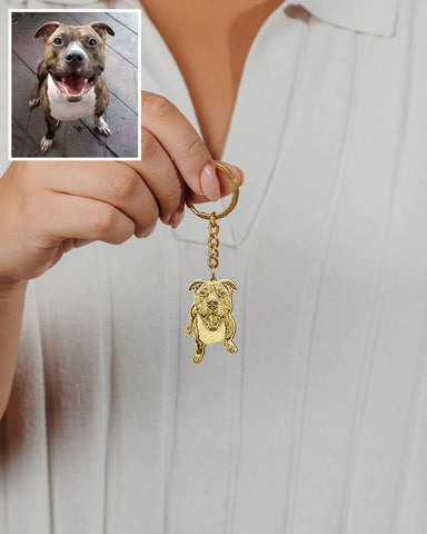 gold custom dog keychain