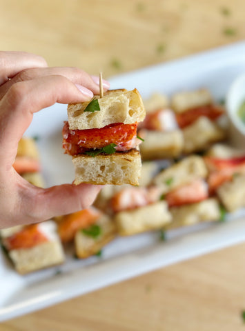 5-Ingredient Garlic Butter Lobster Roll Skewers