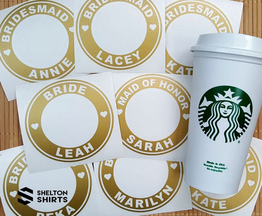 Starbucks Glitter Vinyl Bridal Party Custom Decal – Candy Wrapper Store