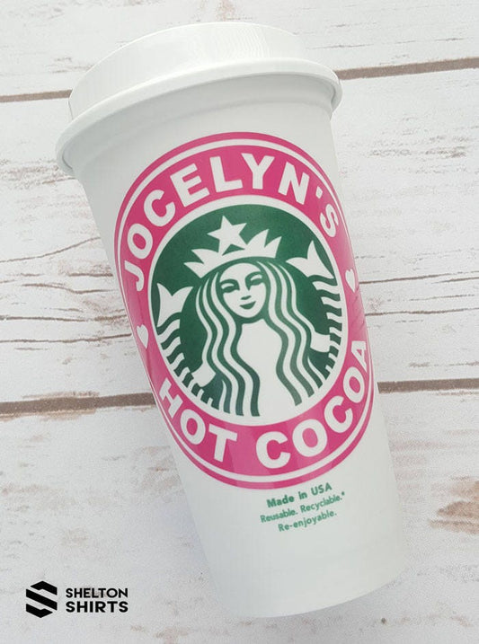 Personalized 16 oz Starbucks Reusable Cup with Custom Vinyl Decal