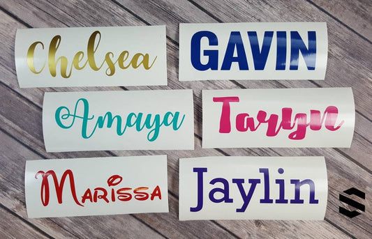 Sparkly Glitter Name Cutout Vinyl Sticker Decal – SheltonShirts