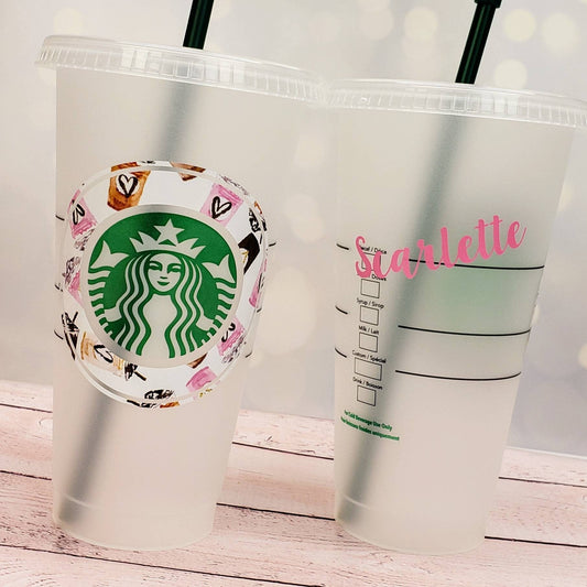 Personalized Starbucks 16 or 24 oz Reusable Cold Cup with Custom Vinyl –  SheltonShirts