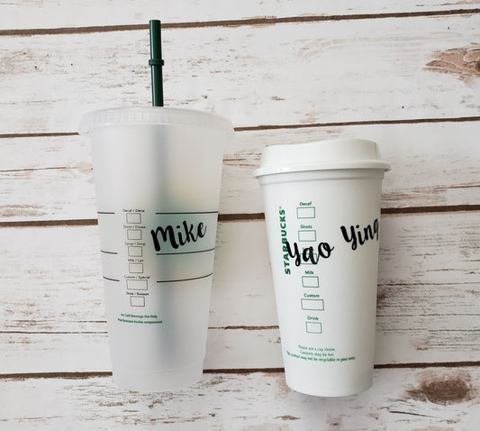 Personalized 2-color Printed Starbucks Custom Waterproof Sticker