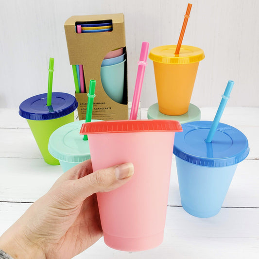 Plain Reusable Kids Cups 16 Oz Set of 5 