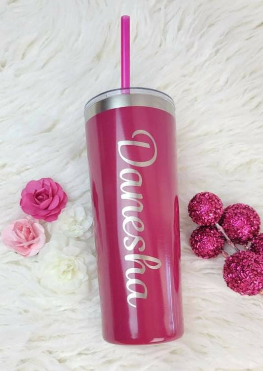 Name with Heart Personalized 22 oz Stainless Steel Hot Tumbler with Rose  Gold